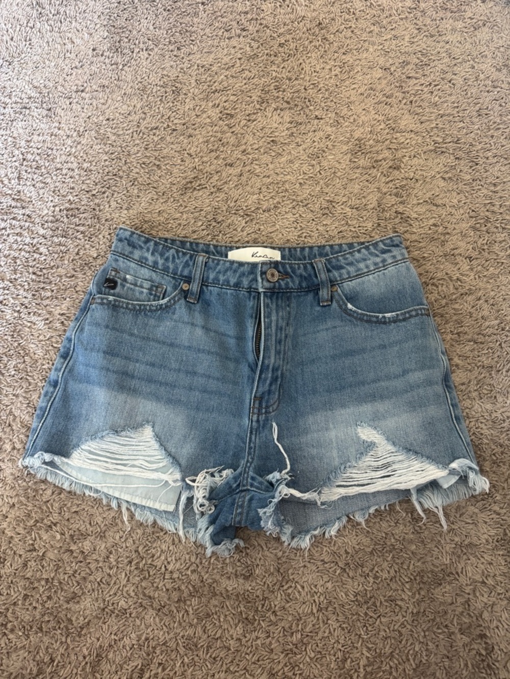 KanCan Light Wash Distressed Denim Shorts / BB6